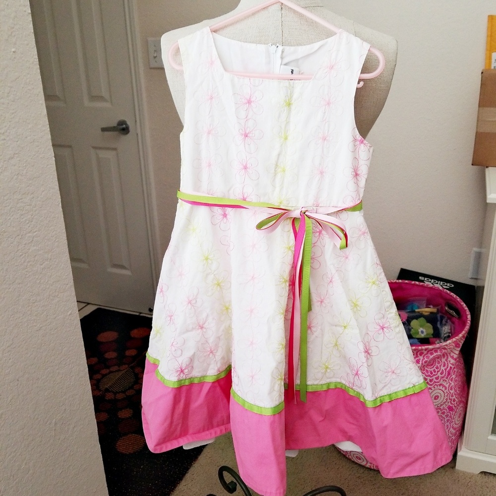 Rare Editions A-line skirt Ribbon Dress Girls 6.